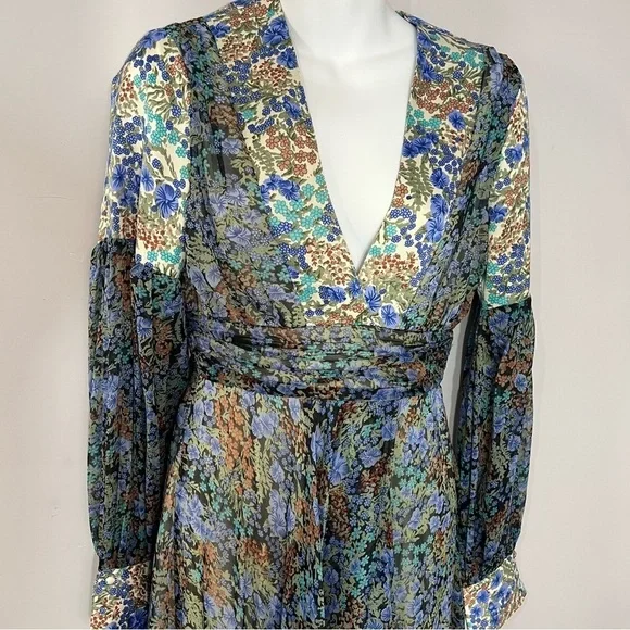 ASOS Hippie Fairycore Festival Mermaid Maxi Dress Ditsy Print Boho Floral Vamp - Picture 7 of 13